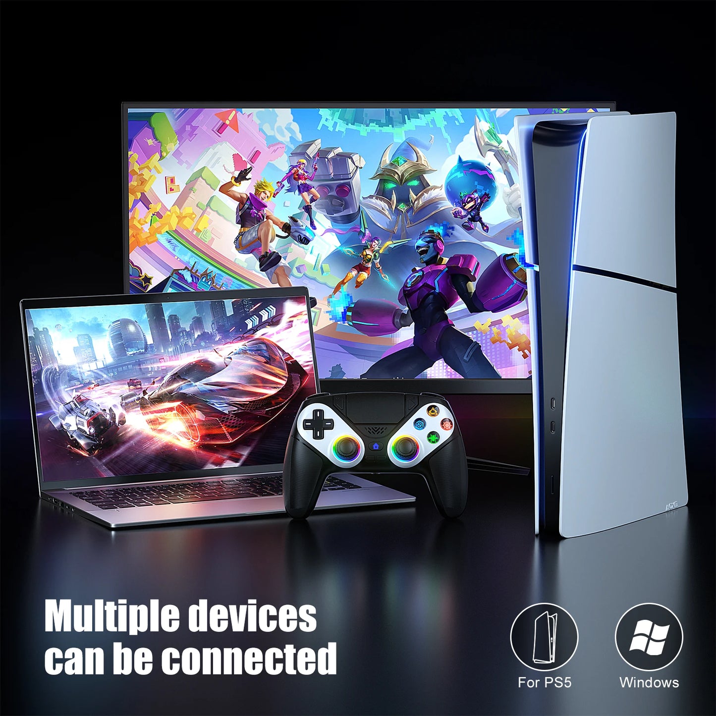 Trigger RGB Turbo Vibration Programmable Button Joystick for PS5/Playstion