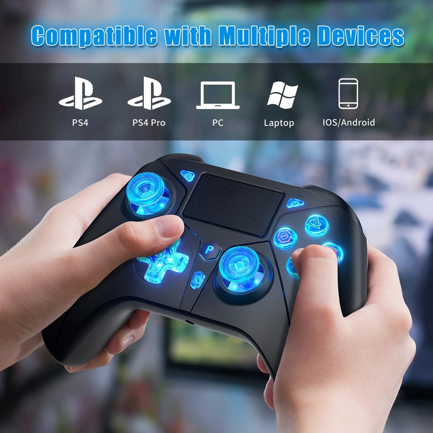 Wireless Controller for PS4 Console Compatible