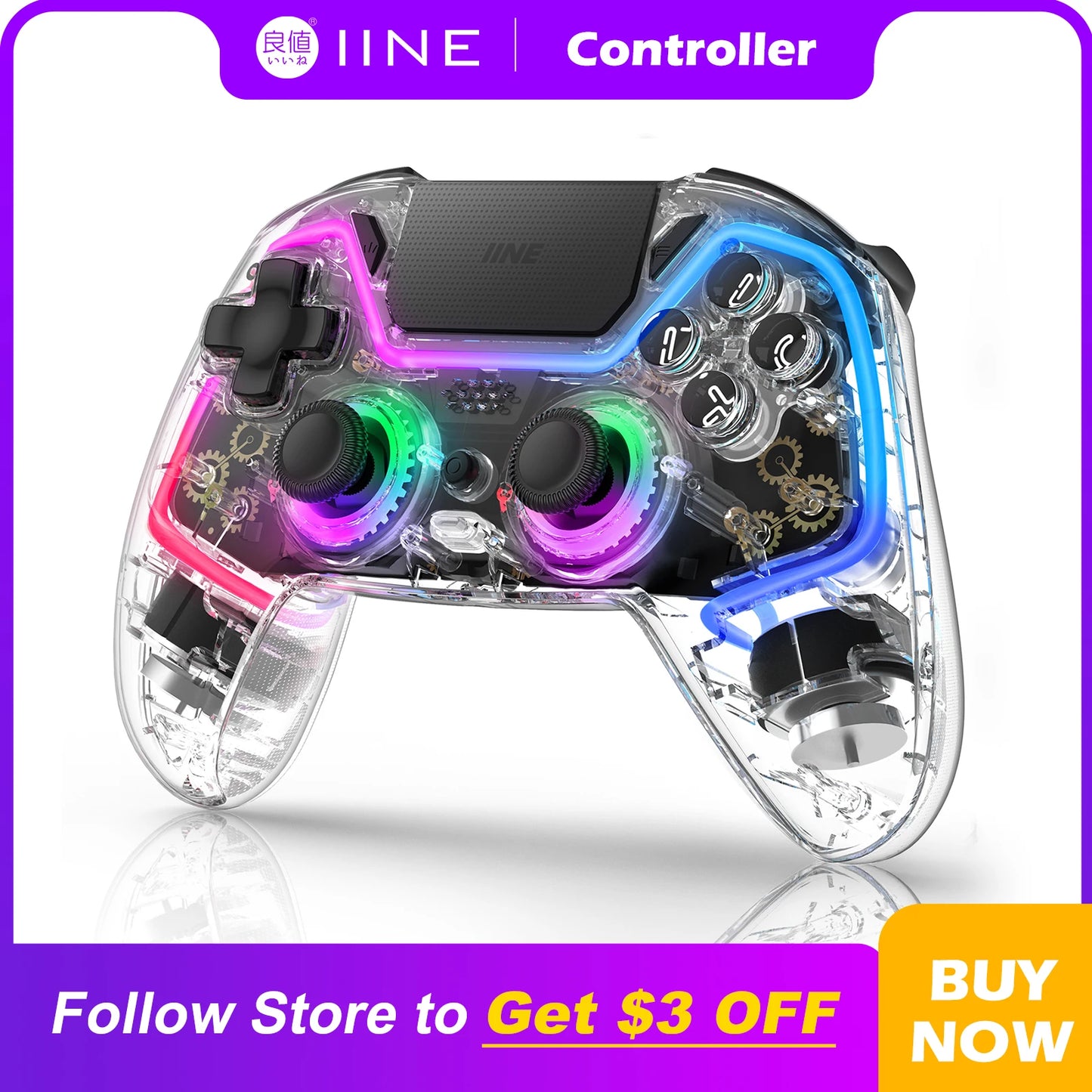 IINE Bastet Wireless Controller Compatible with PS4/Switch/PC/Android/IOS