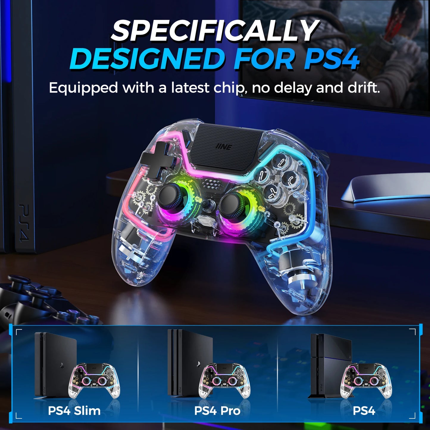 IINE Bastet Wireless Controller Compatible with PS4/Switch/PC/Android/IOS