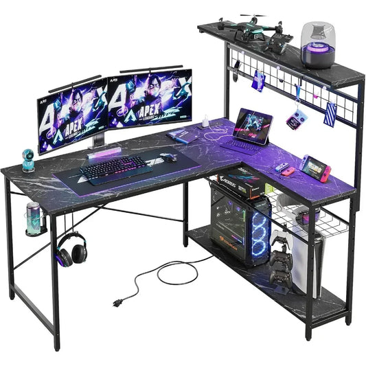 Gaming Desk 51" L-Shaped Reversible Gamer Table