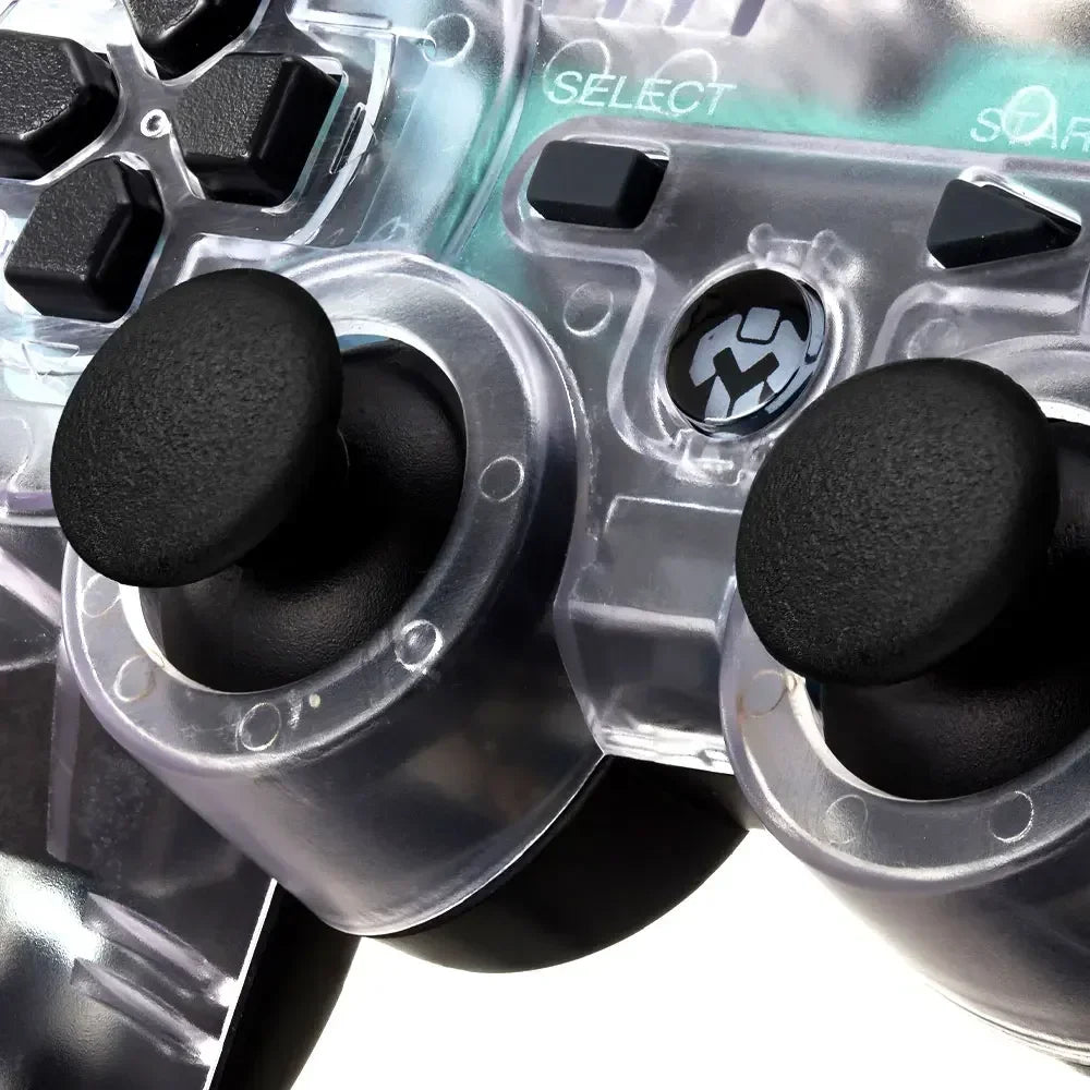 Wireless Dual Shock Gamepad Transparent Hand Controller for Sony PS3