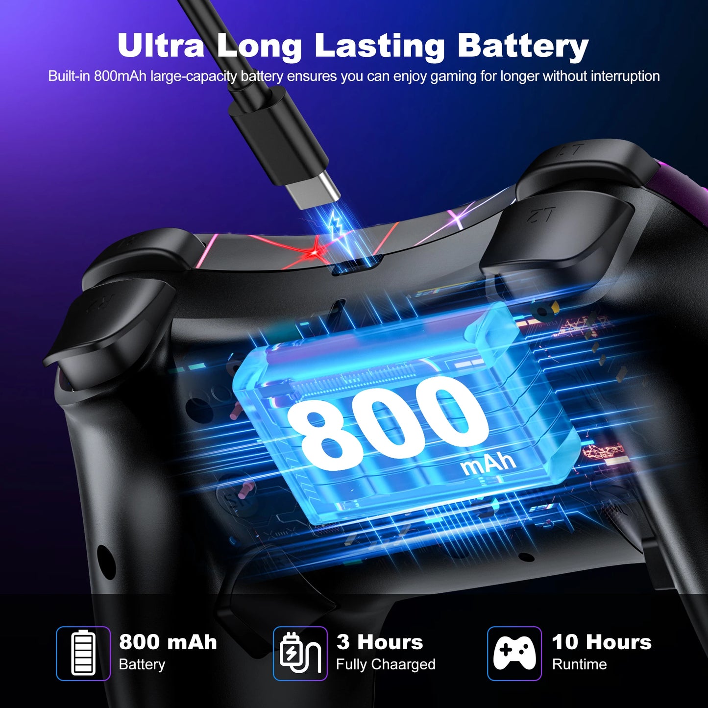 DinoFire Wireless Controller RGB For Nintendo Switch