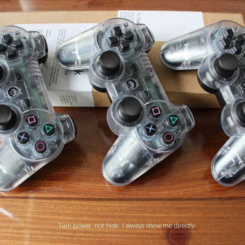 Wireless Dual Shock Gamepad Transparent Hand Controller for Sony PS3