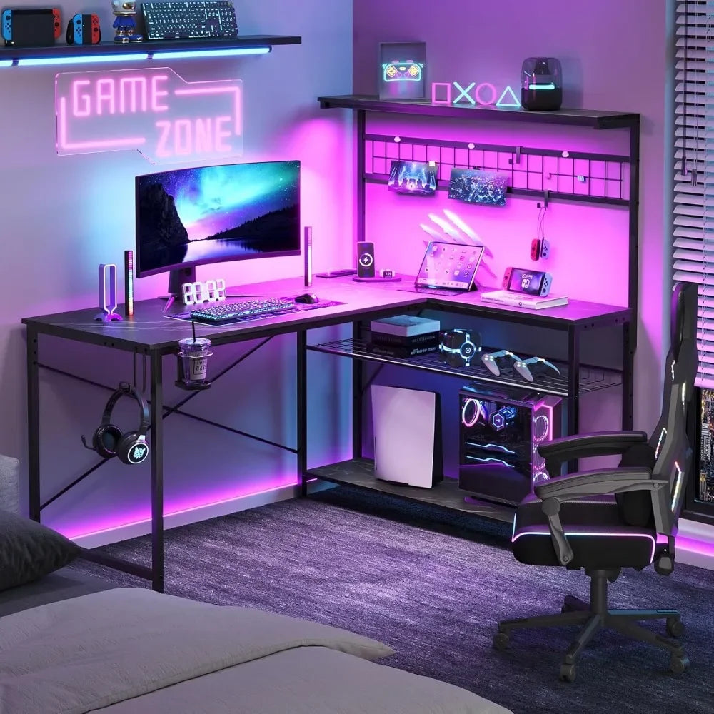 Gaming Desk 51" L-Shaped Reversible Gamer Table