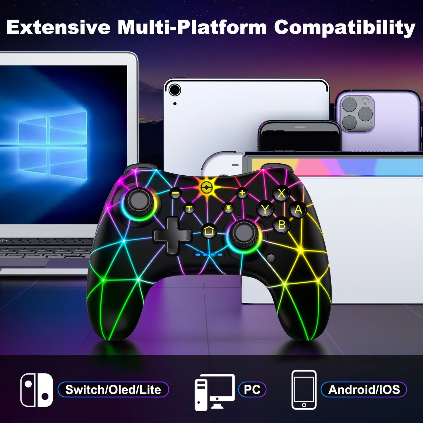 DinoFire Wireless Controller RGB For Nintendo Switch